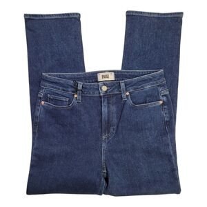 PAIGE Women's Straight Leg Jeans in Dark Blue Wash